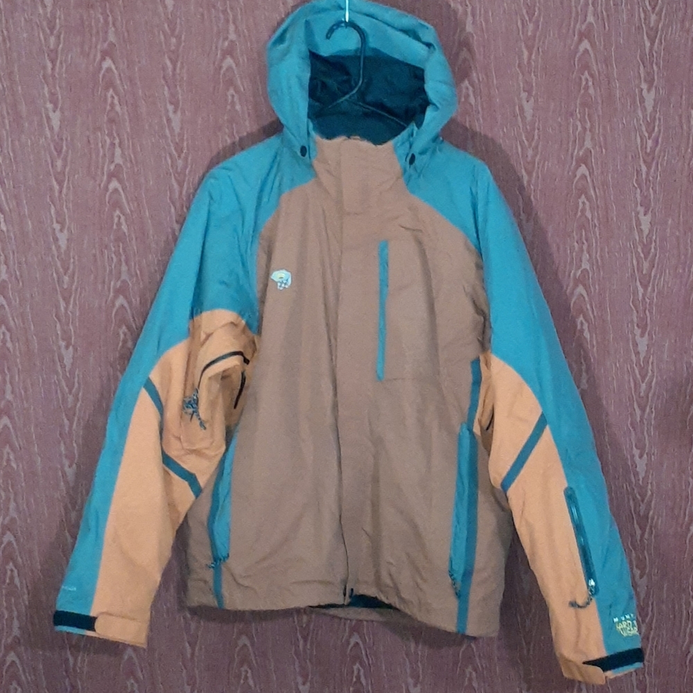 PRIMALOFT JACKET/COAT MEN'S SIZE L ORANGE/GRAY FULL ZIP ZIP POCKET SKI SNOWBOARD